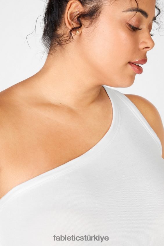 tr Fabletics kadınlar esme tek omuz tankı beyaz 40R06B2421