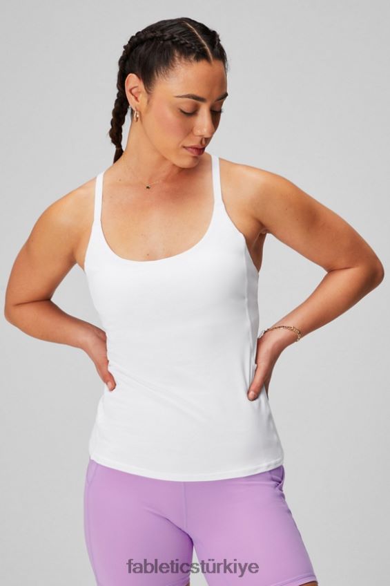 tr Fabletics kadınlar hareket halindeyken yerleşik sütyen tankı klasik beyaz 40R06B2177