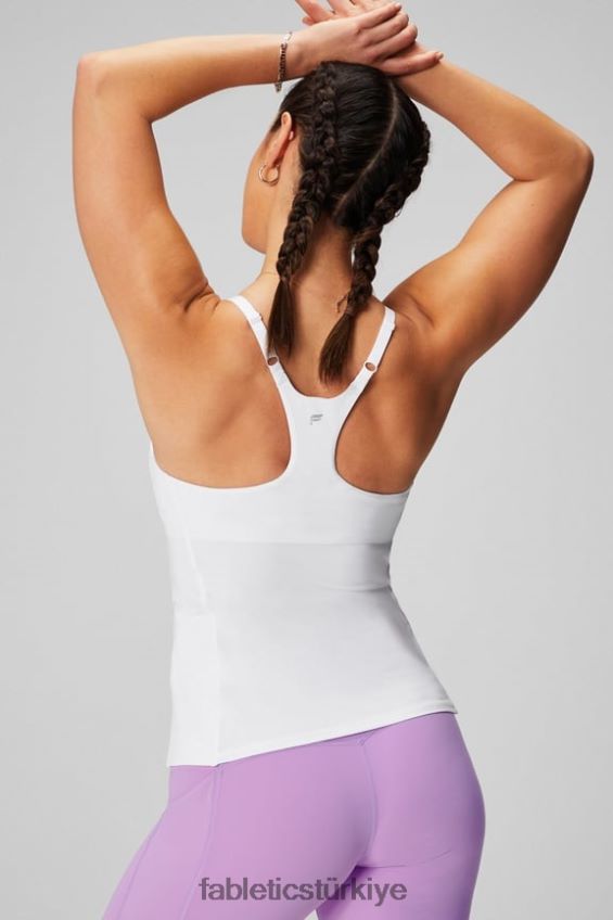 tr Fabletics kadınlar hareket halindeyken yerleşik sütyen tankı klasik beyaz 40R06B2177