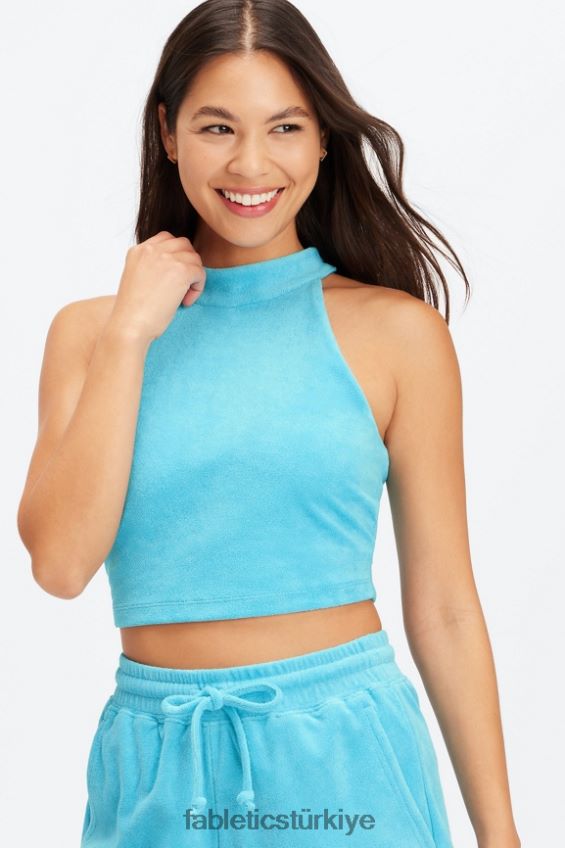 tr Fabletics kadınlar havlu yerleşik sutyen tankı Deniz mavisi 40R06B2281