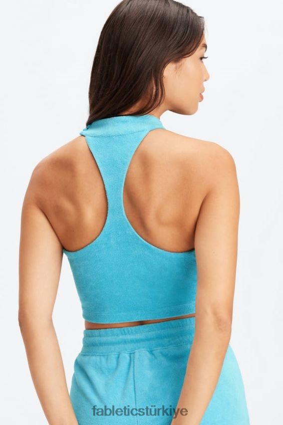 tr Fabletics kadınlar havlu yerleşik sutyen tankı Deniz mavisi 40R06B2281