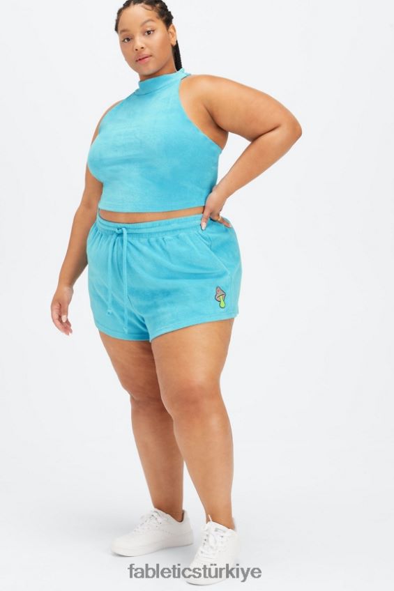 tr Fabletics kadınlar havlu yerleşik sutyen tankı Deniz mavisi 40R06B2282