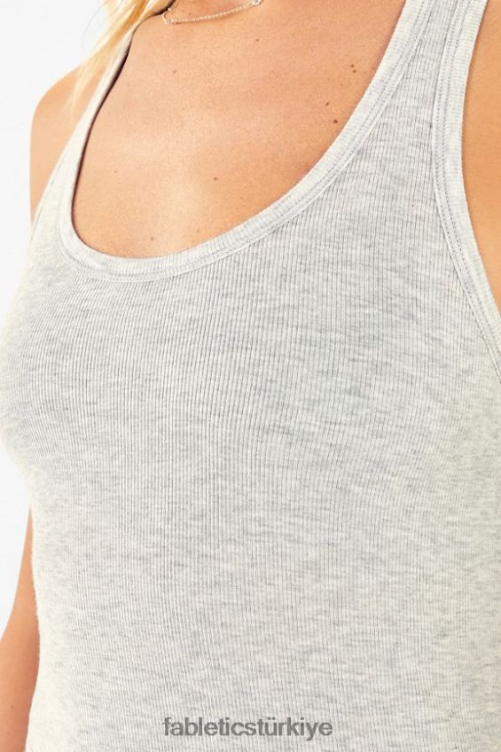 tr Fabletics kadınlar jess yarışçı sırtı tankı gri funda 40R06B2356