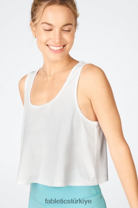 tr Fabletics kadınlar şık örgü kısa salıncak atlet beyaz 40R06B2314