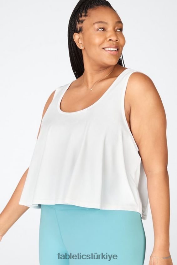 tr Fabletics kadınlar şık örgü kısa salıncak atlet beyaz 40R06B2315