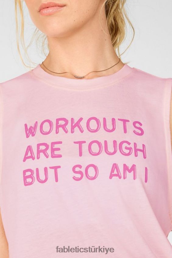 tr Fabletics kadınlar kırpılmış kas tankı kızaran pembe 40R06B2416