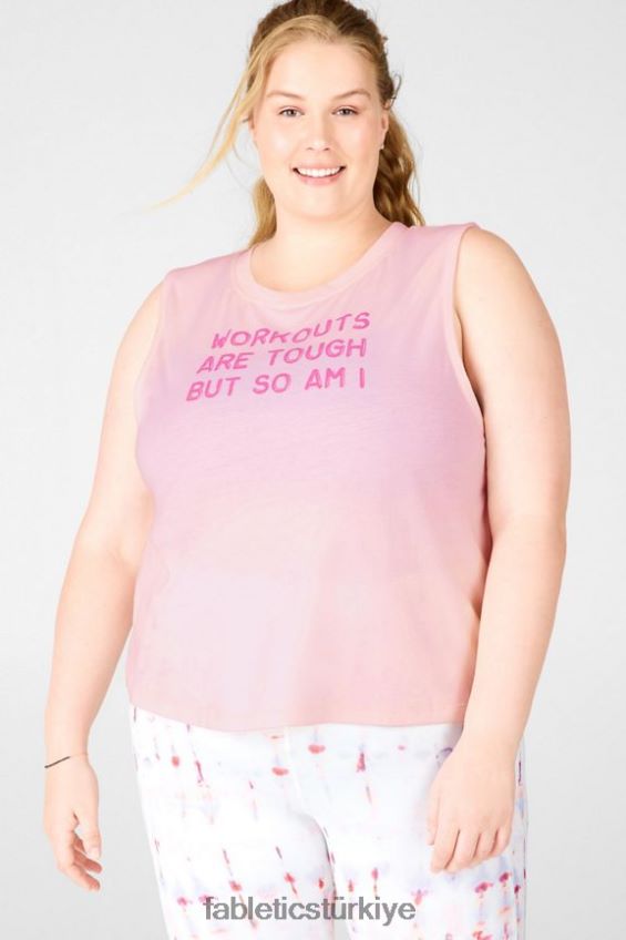 tr Fabletics kadınlar kırpılmış kas tankı kızaran pembe 40R06B2417