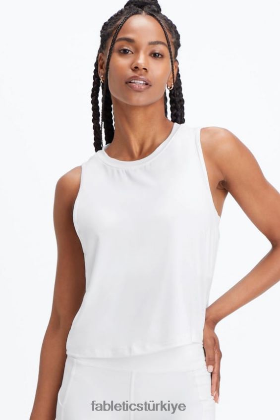 tr Fabletics kadınlar kuru esnek kas tankı parlak beyaz 40R06B2209