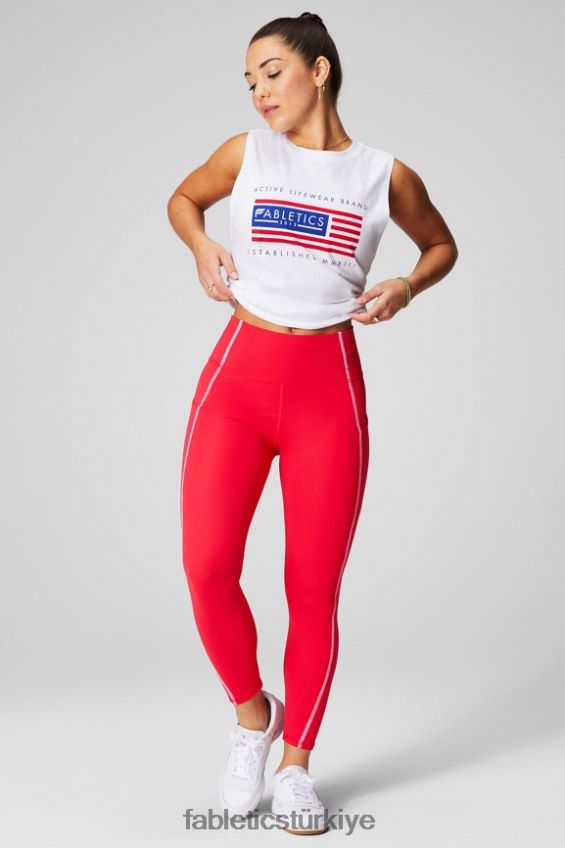 tr Fabletics kadınlar micah kas tankı klasik beyaz/bayrak grafiği 40R06B2170