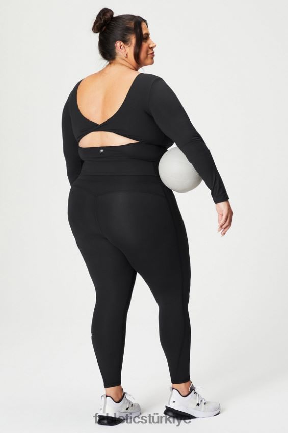 tr Fabletics kadınlar oasis twist yerleşik sütyen uzun kollu üst siyah 40R06B2198