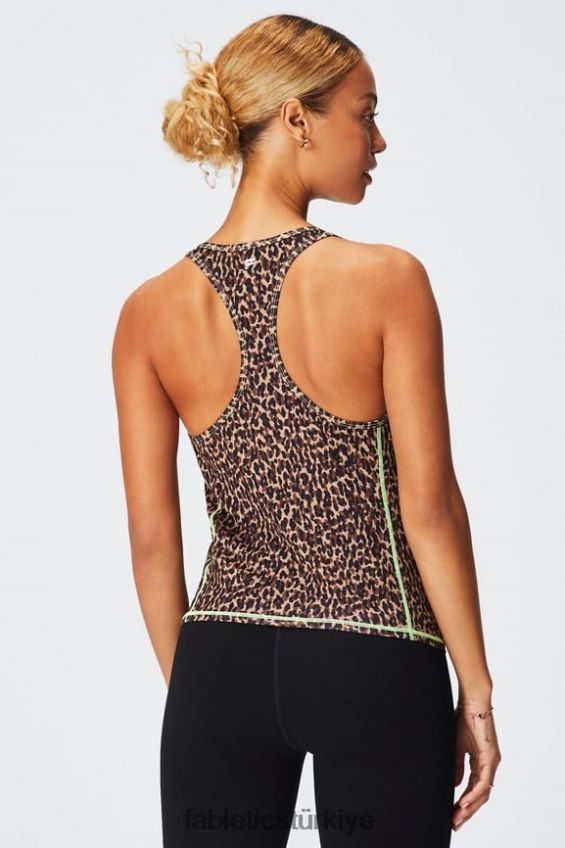 tr Fabletics kadınlar phoenix lite yarışçı sırtı tankı dalgalı çita/vurgulayıcı 40R06B2181