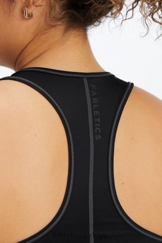 tr Fabletics kadınlar phoenix lite yarışçı sırtı tankı siyah 40R06B2187