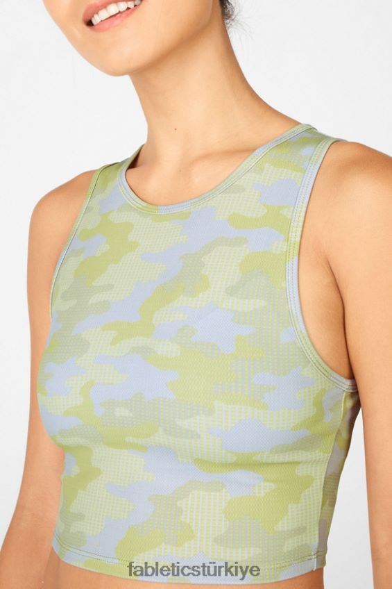 tr Fabletics kadınlar ressler mahsul tankı gri toplu iğne nokta kamuflajı 40R06B2346