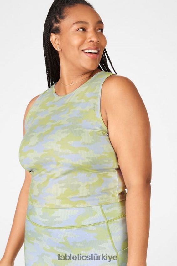 tr Fabletics kadınlar ressler mahsul tankı gri toplu iğne nokta kamuflajı 40R06B2347
