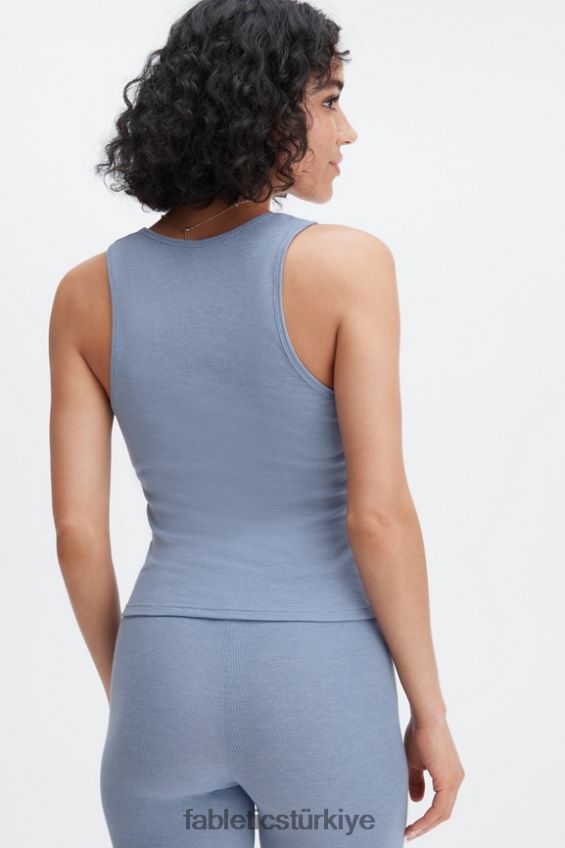 tr Fabletics kadınlar restore edilmiş nervürlü tank soluk kot 40R06B2272
