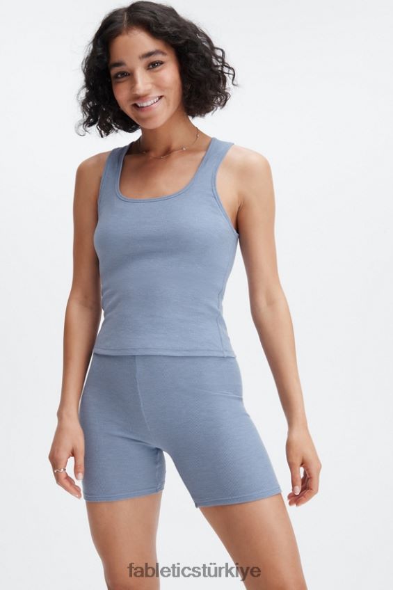 tr Fabletics kadınlar restore edilmiş nervürlü tank soluk kot 40R06B2272