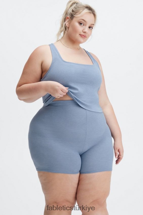 tr Fabletics kadınlar restore edilmiş nervürlü tank soluk kot 40R06B2273