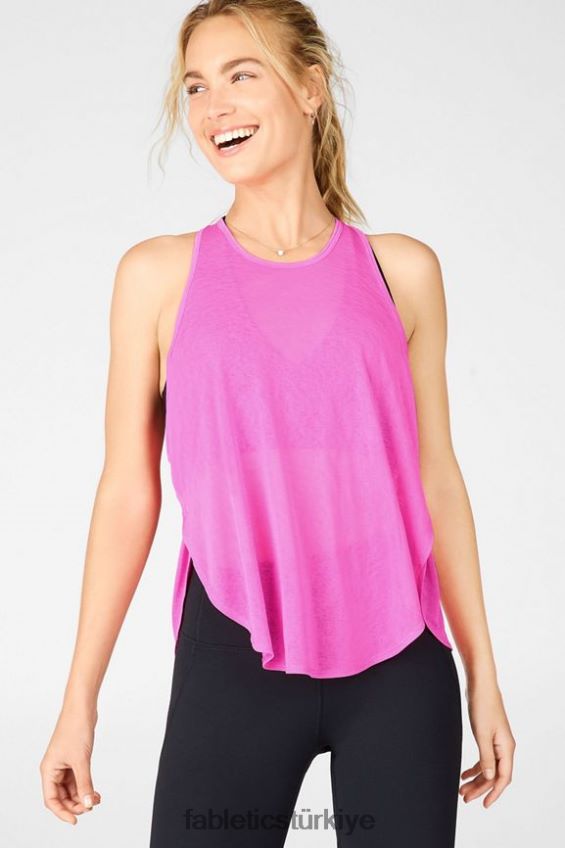 tr Fabletics kadınlar ryan yerleşik sütyen tankı floresan pembe/siyah 40R06B2382