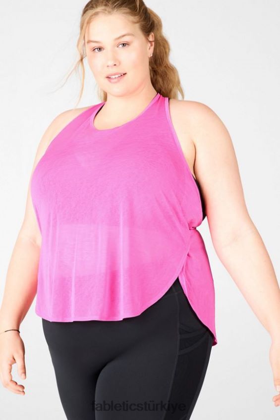 tr Fabletics kadınlar ryan yerleşik sütyen tankı floresan pembe/siyah 40R06B2383