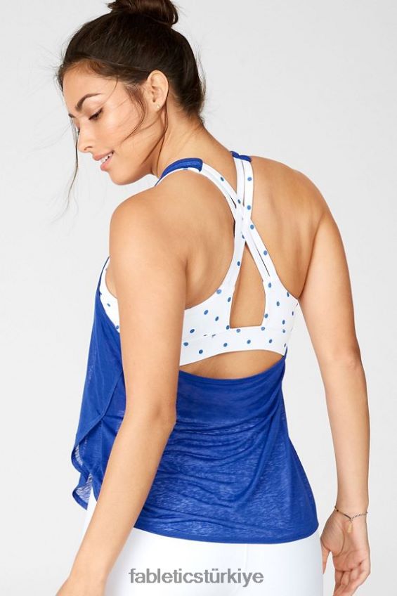 tr Fabletics kadınlar ryan yerleşik sütyen tankı süpernova/beyaz baja logo noktası 40R06B2381