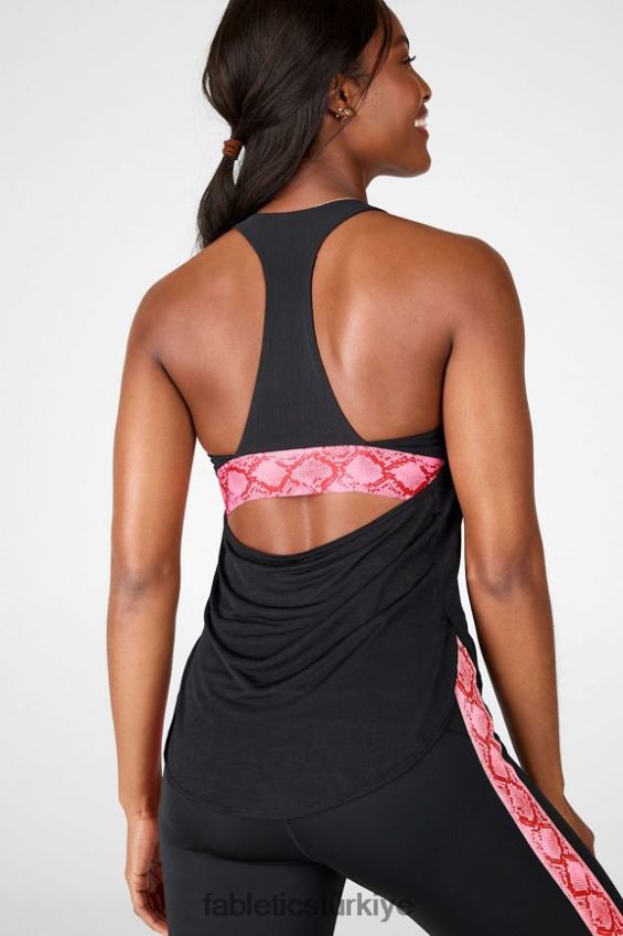 tr Fabletics kadınlar ryan yerleşik sutyen tankı ii siyah/hurma pitonu 40R06B2377