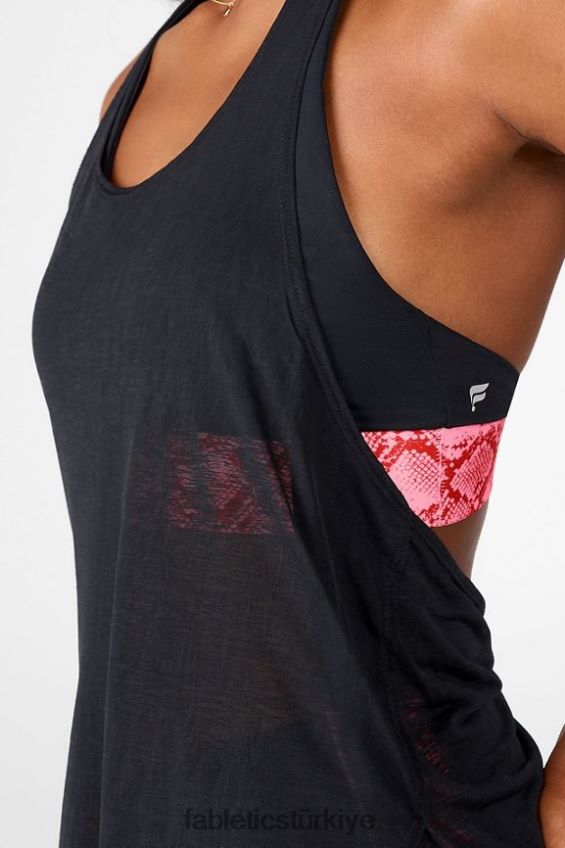 tr Fabletics kadınlar ryan yerleşik sutyen tankı ii siyah/hurma pitonu 40R06B2377
