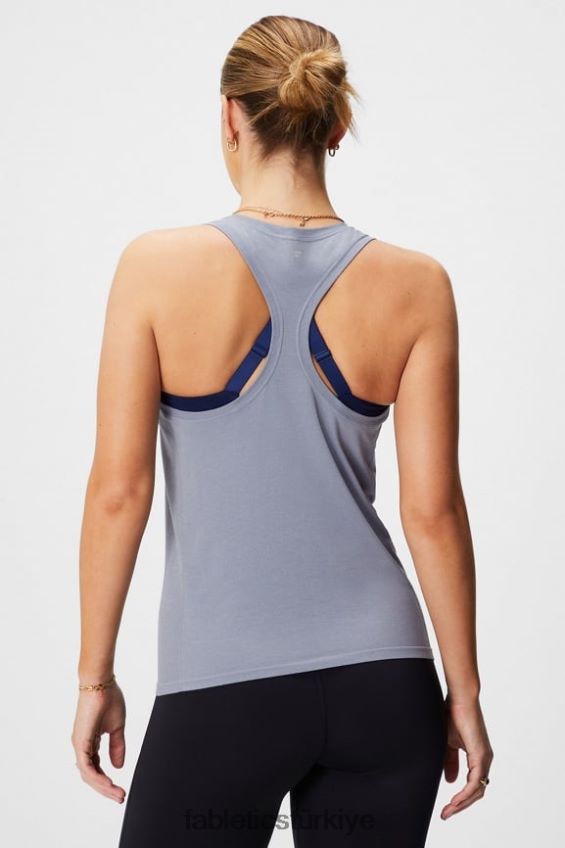 tr Fabletics kadınlar tüy teknolojili yarışçı sırtı tankı klasik gri melanj 40R06B2139