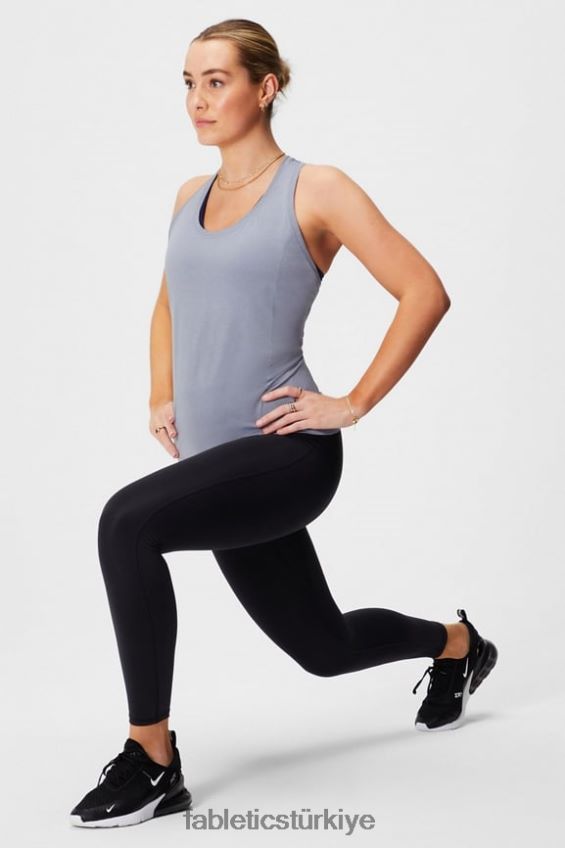 tr Fabletics kadınlar tüy teknolojili yarışçı sırtı tankı klasik gri melanj 40R06B2139