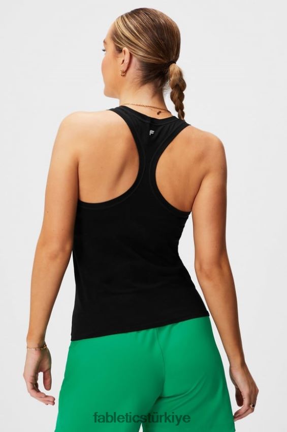 tr Fabletics kadınlar tüy teknolojili yarışçı sırtı tankı siyah 40R06B2137