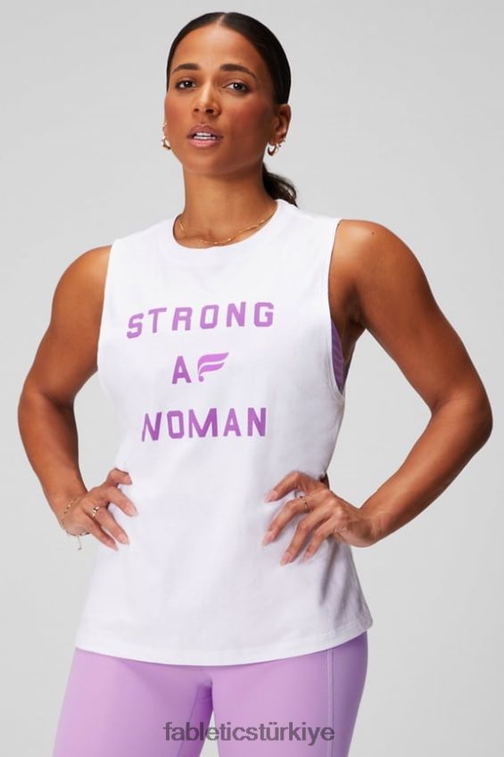tr Fabletics kadınlar uluslararası gün kas tankı klasik beyaz/grafik 40R06B2168