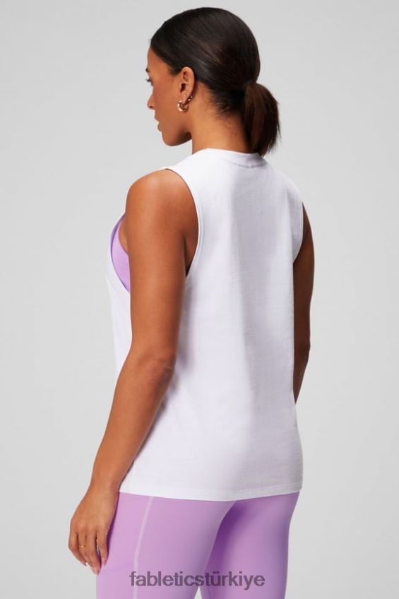 tr Fabletics kadınlar uluslararası gün kas tankı klasik beyaz/grafik 40R06B2168