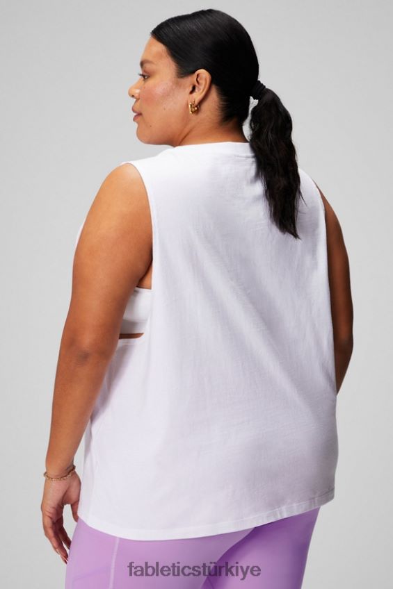 tr Fabletics kadınlar uluslararası gün kas tankı klasik beyaz/grafik 40R06B2169