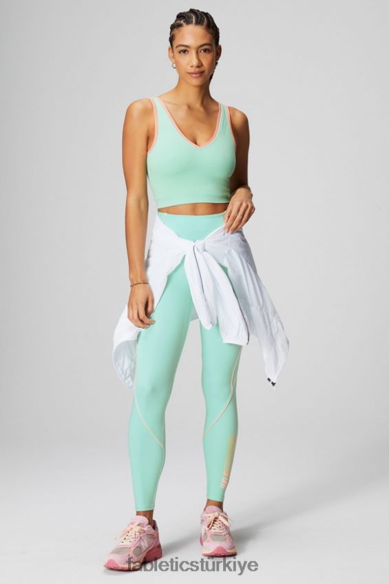 tr Fabletics kadınlar v yakalı mahsul tankı puslu körfez/şeftali öpücüğü 40R06B2200