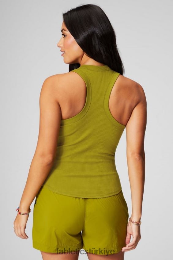 tr Fabletics kadınlar yüksek boyunlu kaburga tankı Zeytinlik 40R06B2144