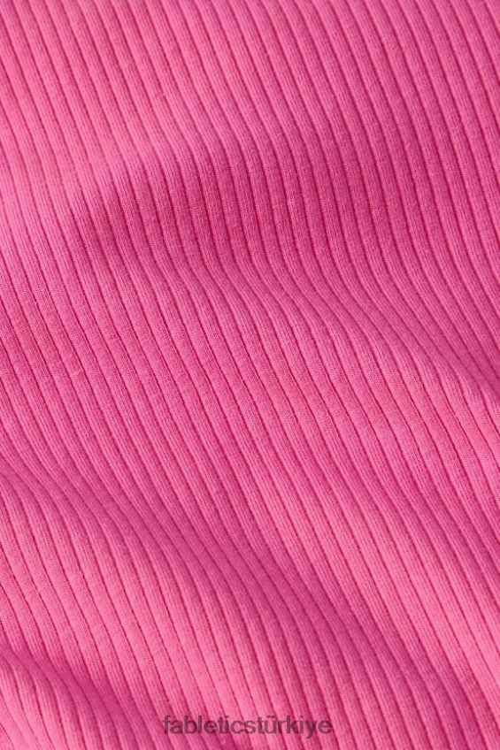 tr Fabletics kadınlar yüksek boyunlu kaburga tankı pembe Düşün 40R06B2143