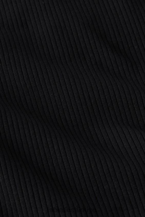 tr Fabletics kadınlar yüksek boyunlu kaburga tankı siyah 40R06B2145