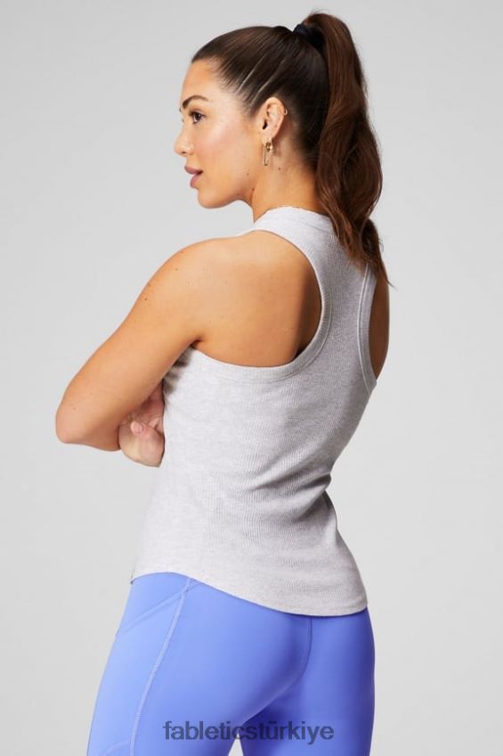 tr Fabletics kadınlar yüksek boyunlu kaburga tankı yumuşak gri funda 40R06B2142