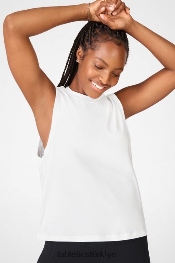 tr Fabletics kadınlar yeşim kas tankı beyaz 40R06B2348