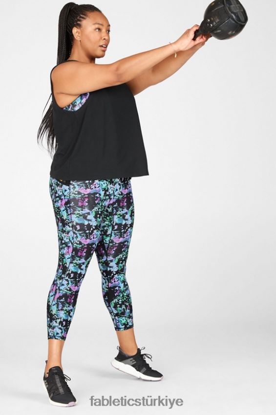 tr Fabletics kadınlar yeşim kas tankı siyah 40R06B2351