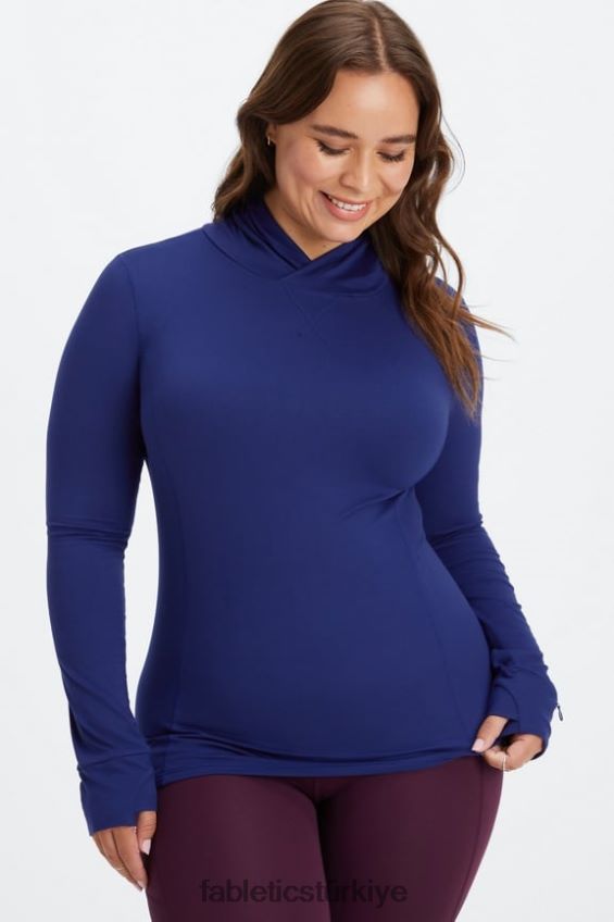 tr Fabletics kadınlar anka kuşu koşu kapşonlu Donanma 40R06B2467