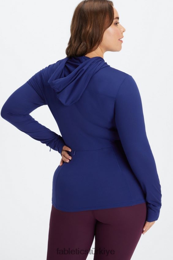 tr Fabletics kadınlar anka kuşu koşu kapşonlu Donanma 40R06B2467
