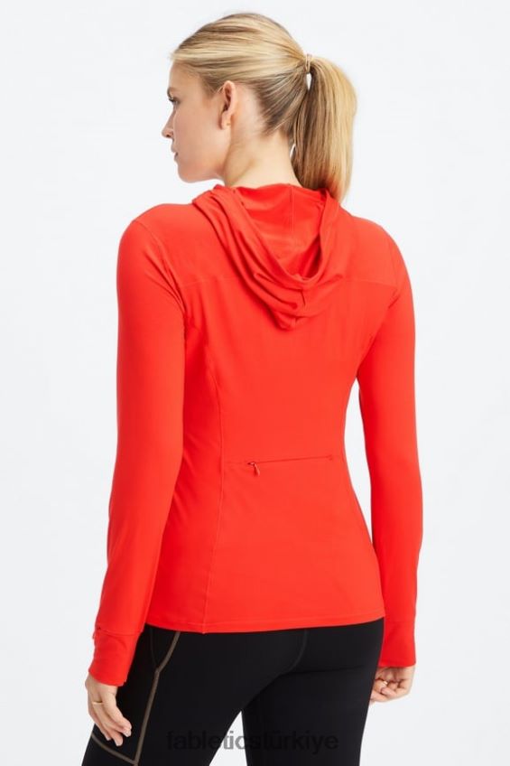 tr Fabletics kadınlar anka kuşu koşu kapşonlu elektrikli kiraz 40R06B2465