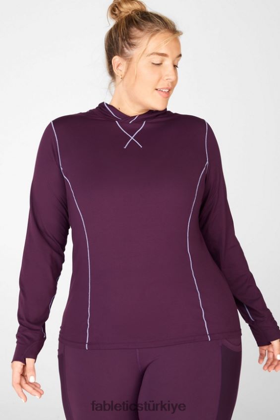 tr Fabletics kadınlar anka kuşu koşu kapşonlu erik mükemmel/menekşe 40R06B2472