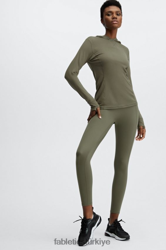 tr Fabletics kadınlar anka kuşu koşu kapşonlu kayrak yeşili 40R06B2469