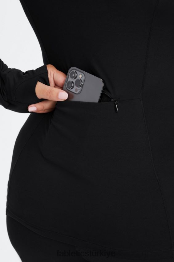 tr Fabletics kadınlar anka kuşu koşu kapşonlu siyah 40R06B2464