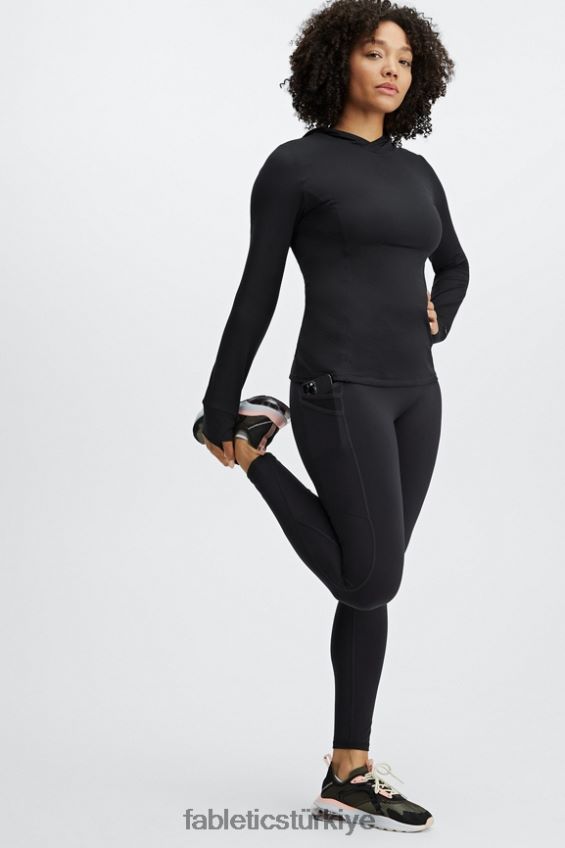 tr Fabletics kadınlar anka kuşu koşu kapşonlu siyah 40R06B2464