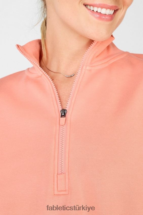 tr Fabletics kadınlar catarina balıkçı yaka yarım fermuarlı kazak çiçek 40R06B2532