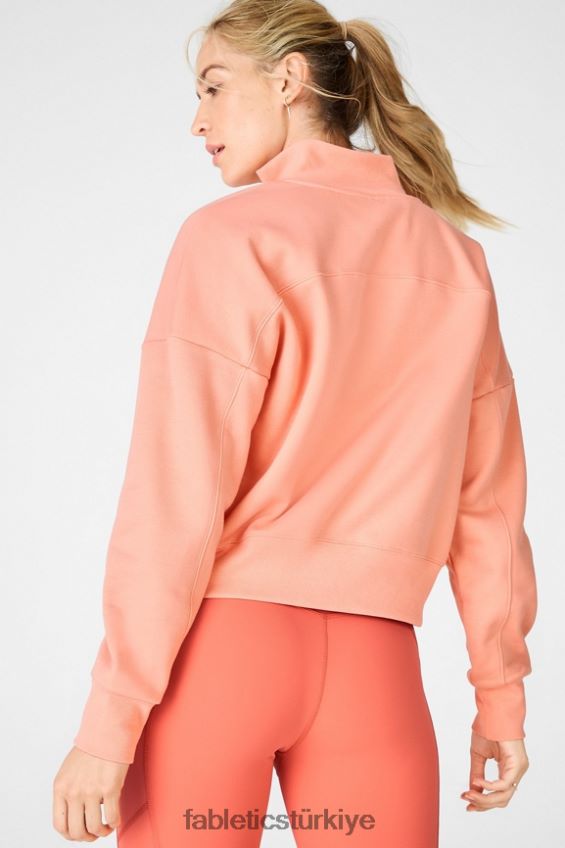 tr Fabletics kadınlar catarina balıkçı yaka yarım fermuarlı kazak çiçek 40R06B2532