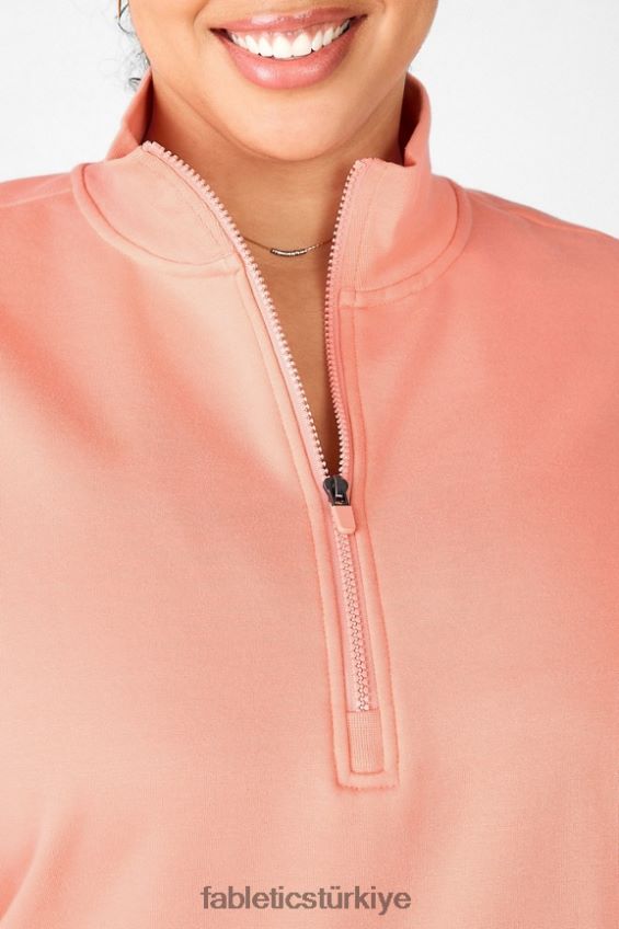 tr Fabletics kadınlar catarina balıkçı yaka yarım fermuarlı kazak çiçek 40R06B2533