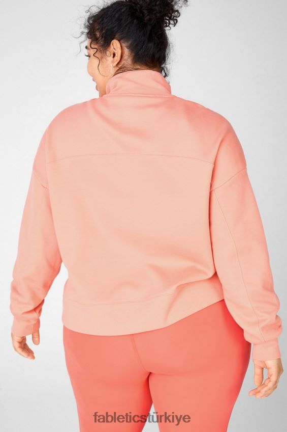 tr Fabletics kadınlar catarina balıkçı yaka yarım fermuarlı kazak çiçek 40R06B2533